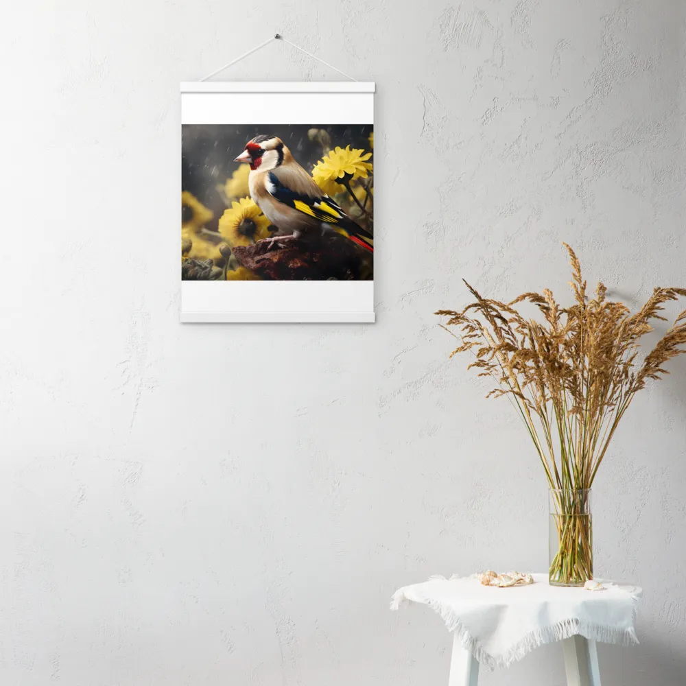 Harmony in Nature: A Goldfinch Amidst Blooms