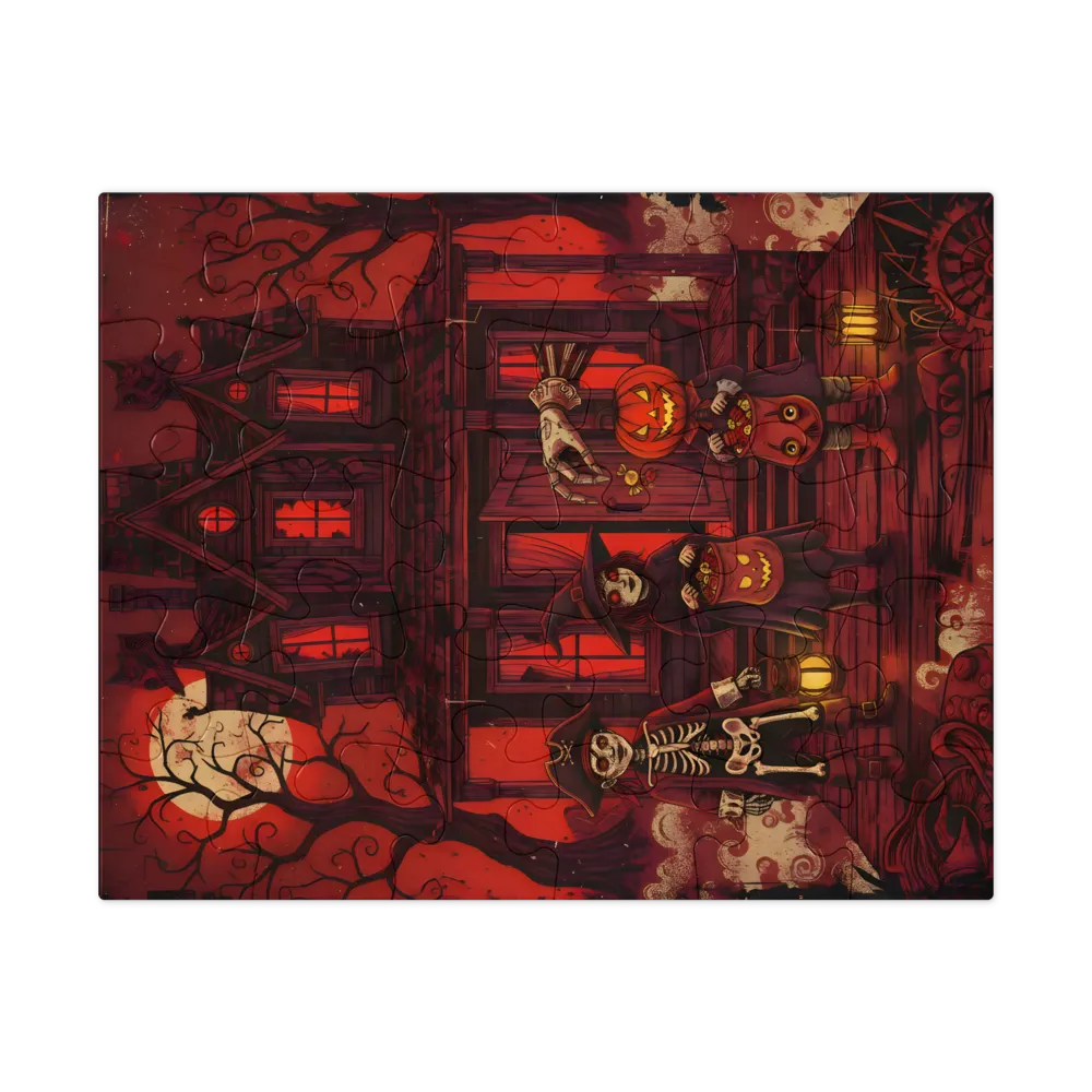 Haunted Trick-or-Treat 
 Jigsaw Puzzle in Tin Box
