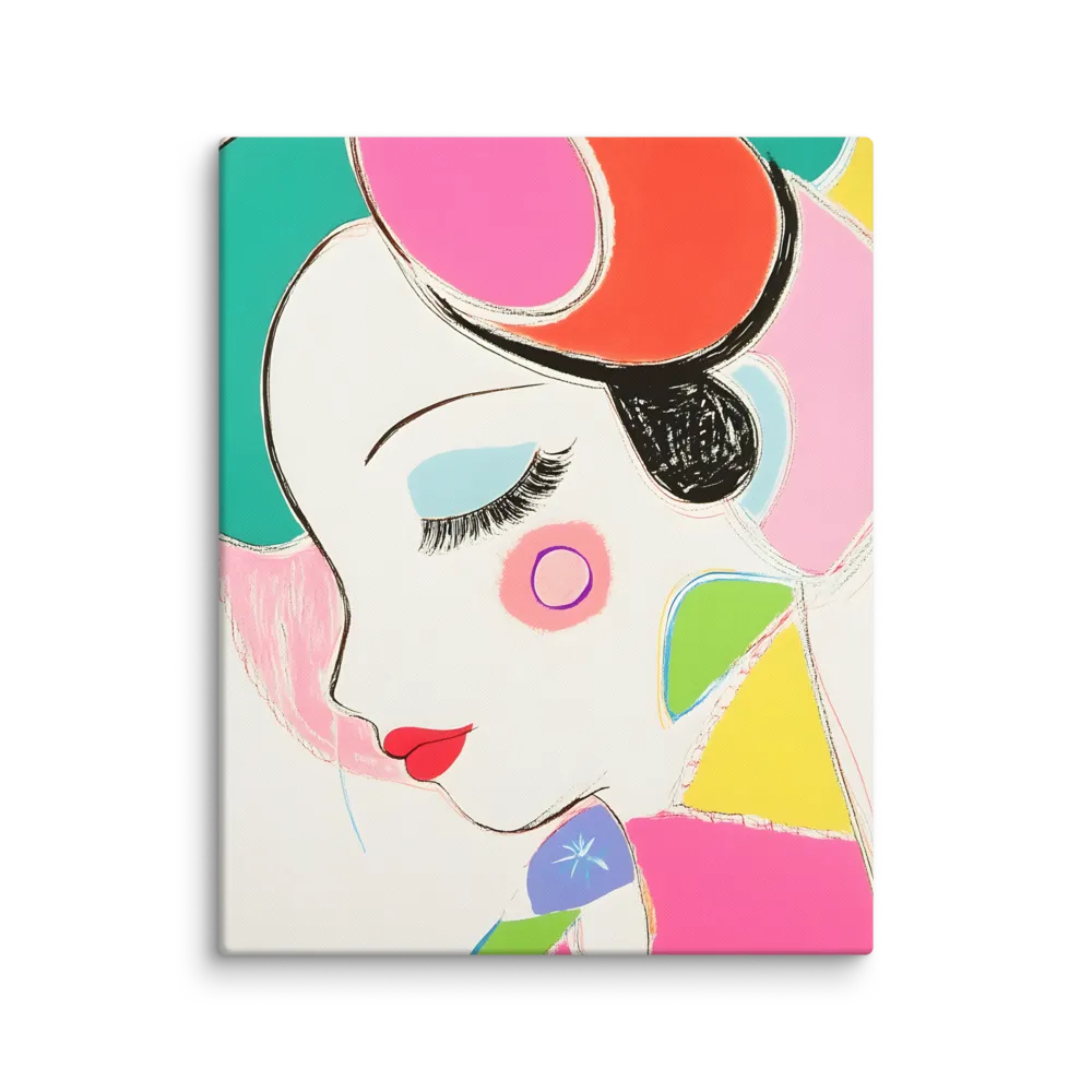 Whimsical Portrait in Colorful Abstraction | Canvas | 24″×30″