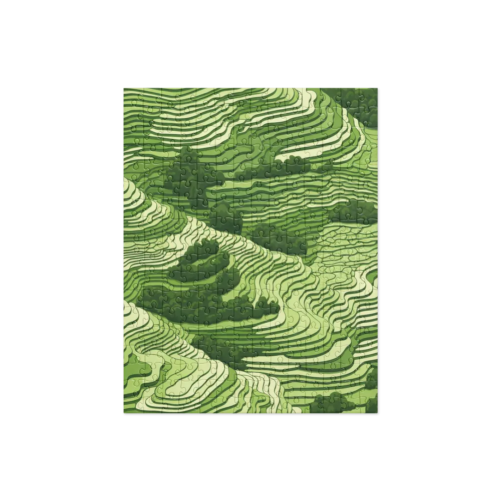 Waves of Green: An Abstract Landscape | Jigsaw Puzzle | 252 pieces