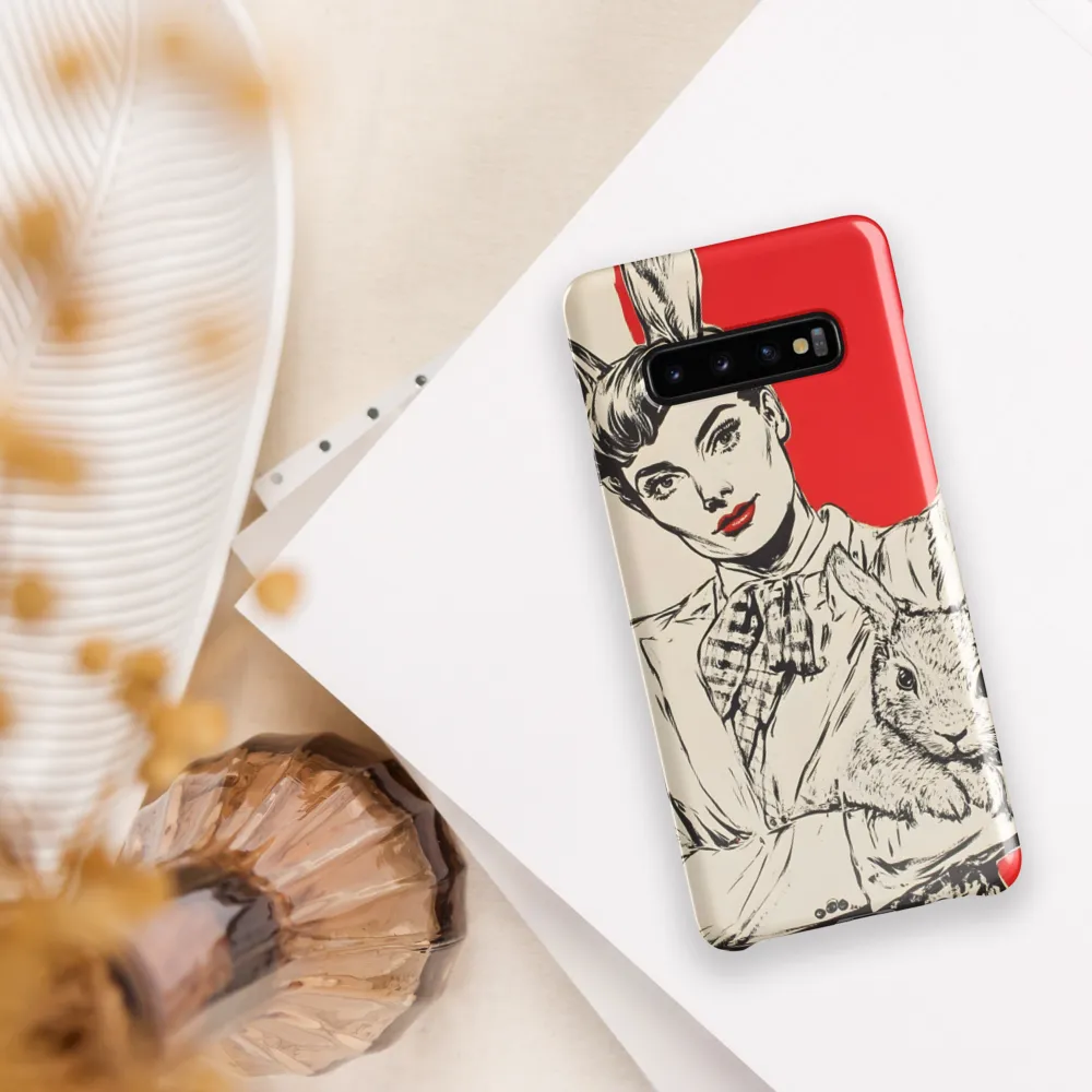 Whimsical Elegance: The Rabbit Lady | Phone Case |  S10 Plus | Snap Case | Glossy