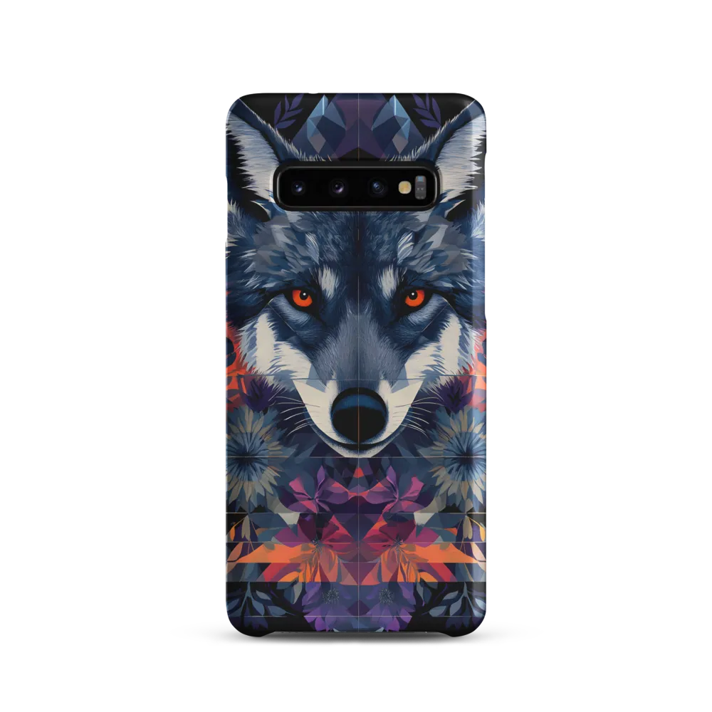 Mystical Wolf Amidst Floral Geometry