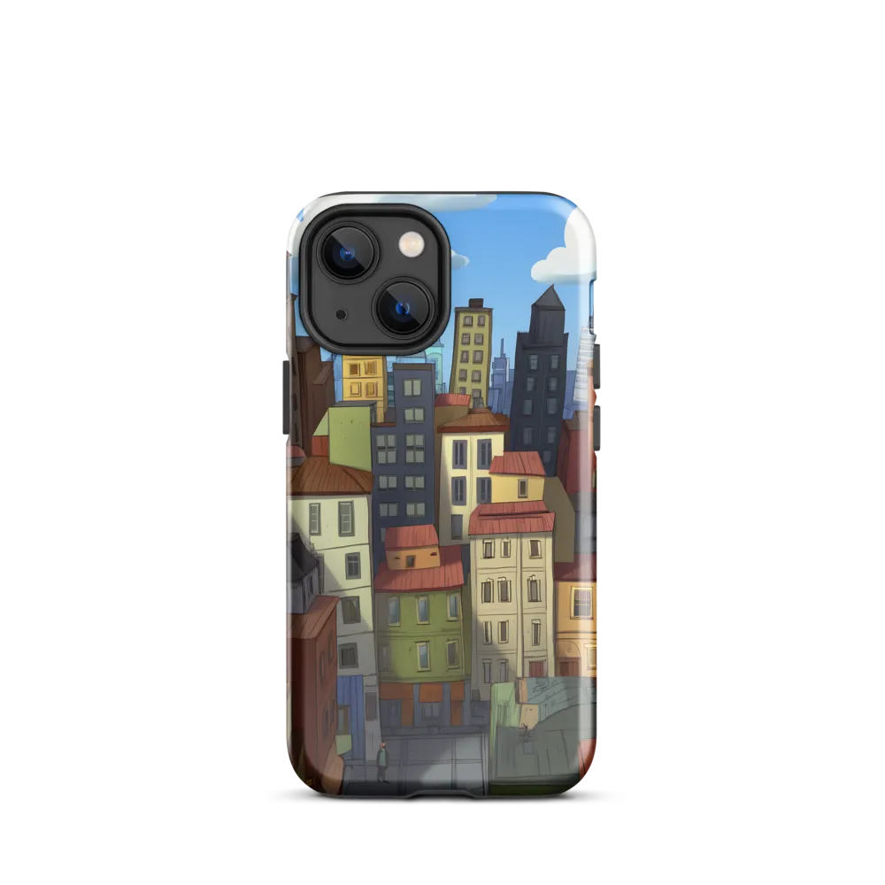Urban Symphony: A Colorful Cityscape | Phone Case |  13 mini | Tough Case | Glossy