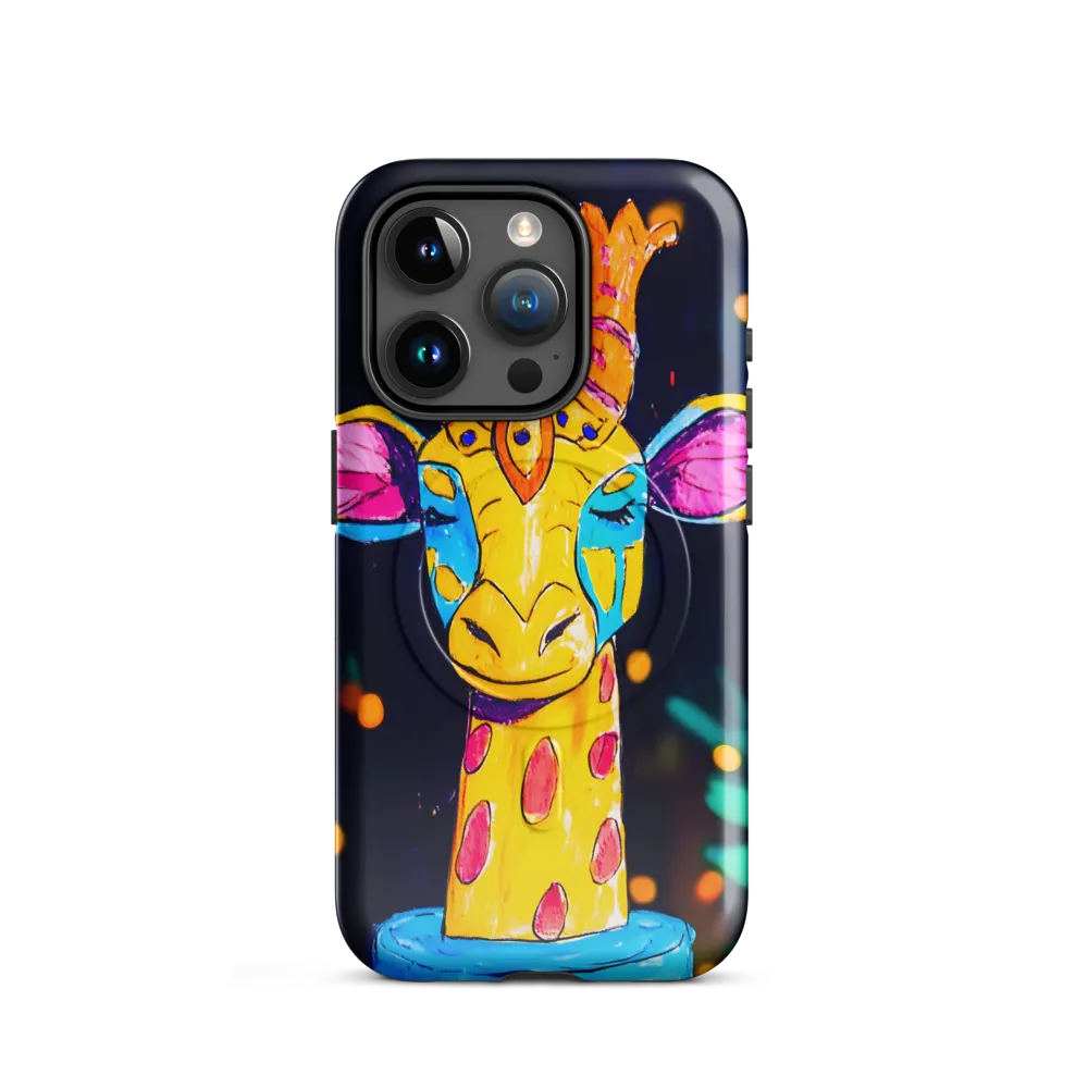 Whimsical Giraffe in Vibrant Colors | Phone Case |  15 Pro | MagSafe® Tough Case | Glossy