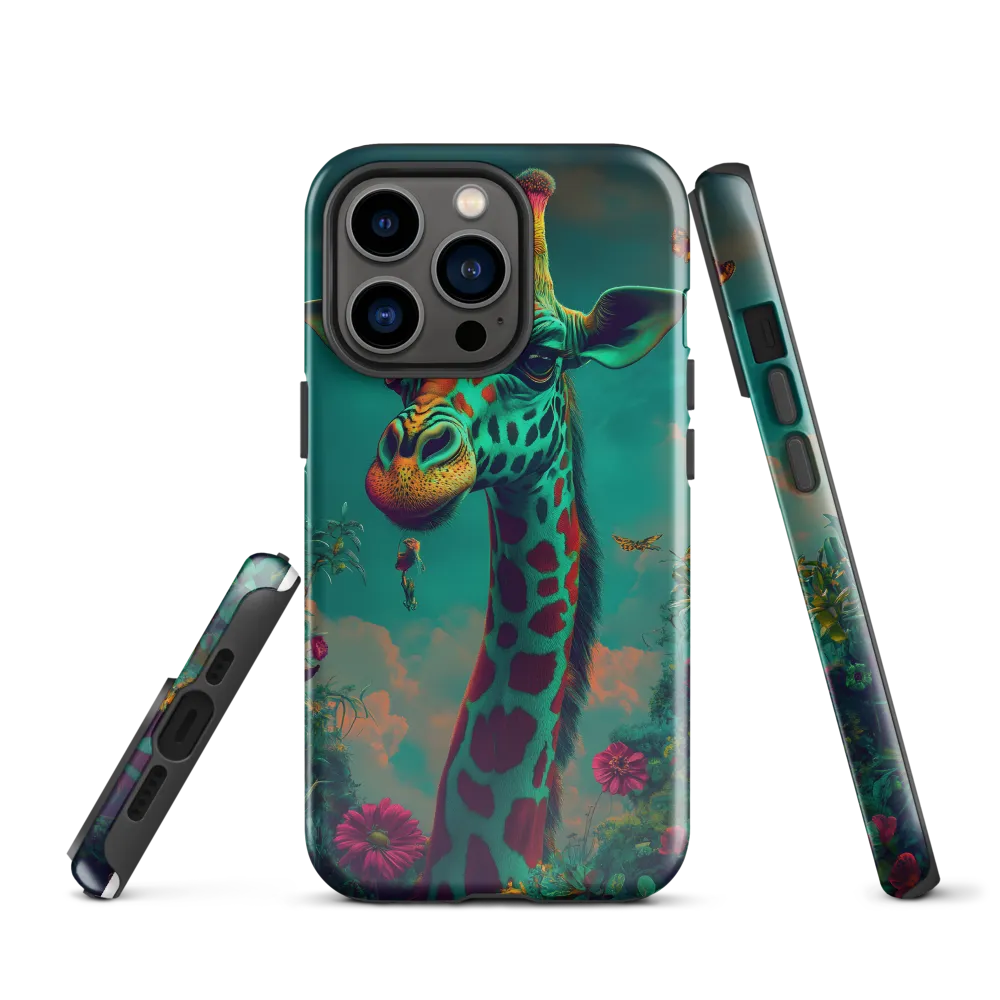 Whimsical Giraffe Among Blossoms