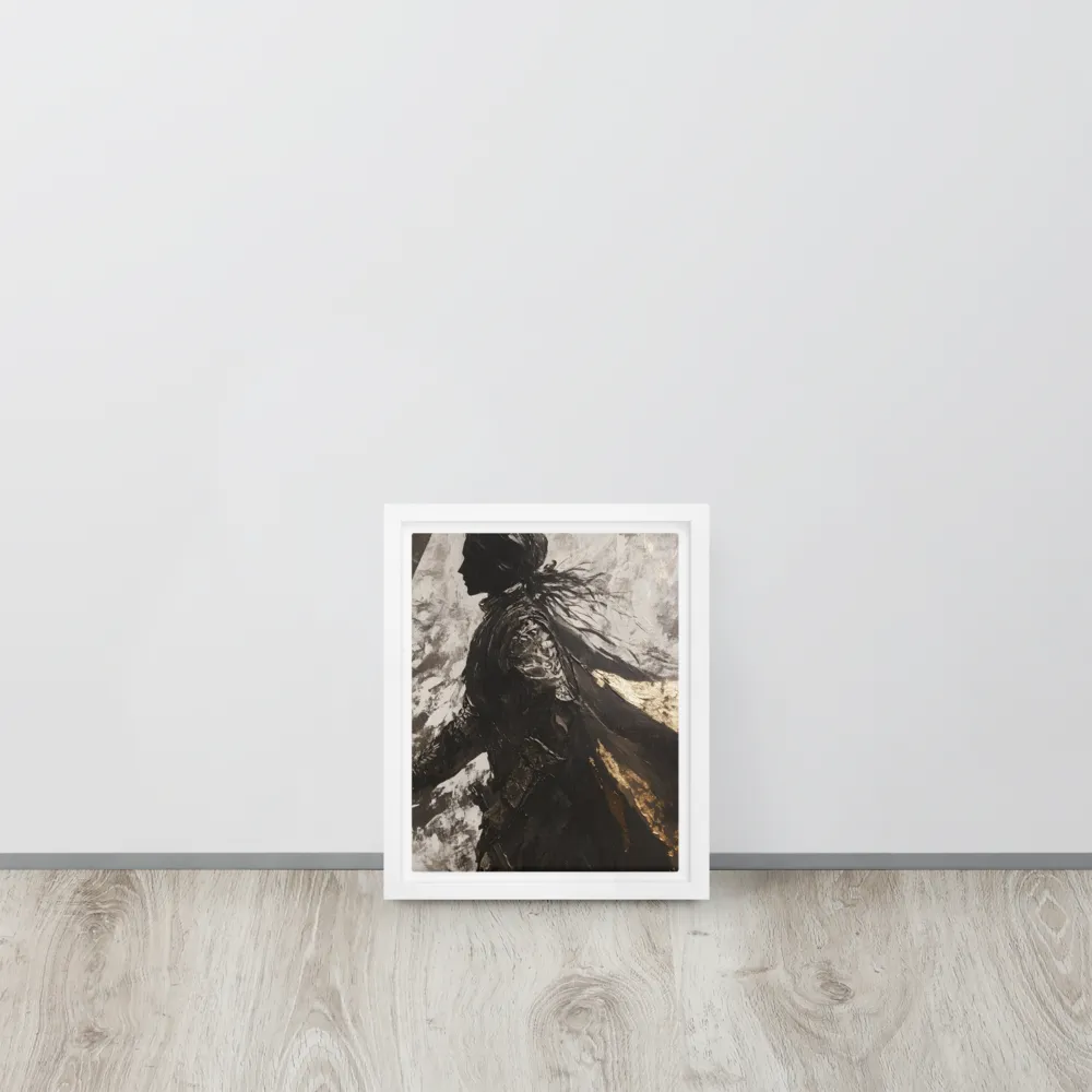 The Silhouette of Valor | Canvas with White Frame | 8″×10″