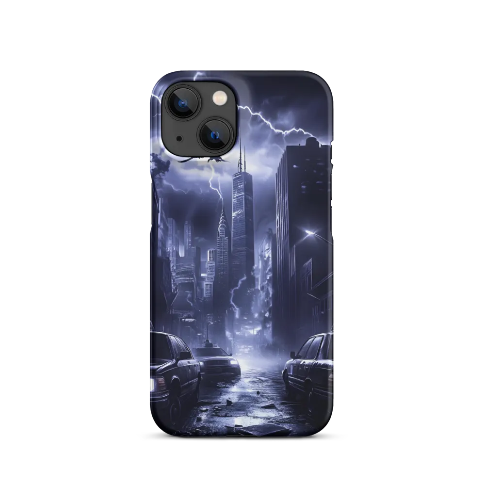 Stormy Cityscape: Shadows of the Night | Phone Case |  14 | Snap Case | Matte