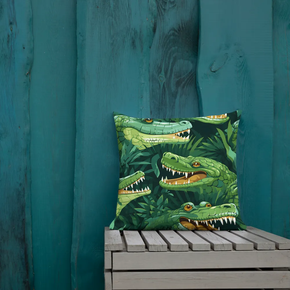 Fierce Crocodilian Medley | Pillow | 18″×18″