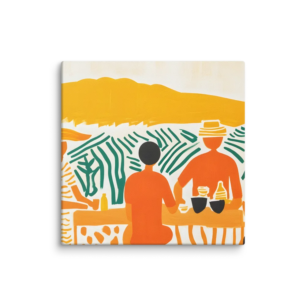 Summer Vibes: Café Conversations | Canvas | 10″×10″