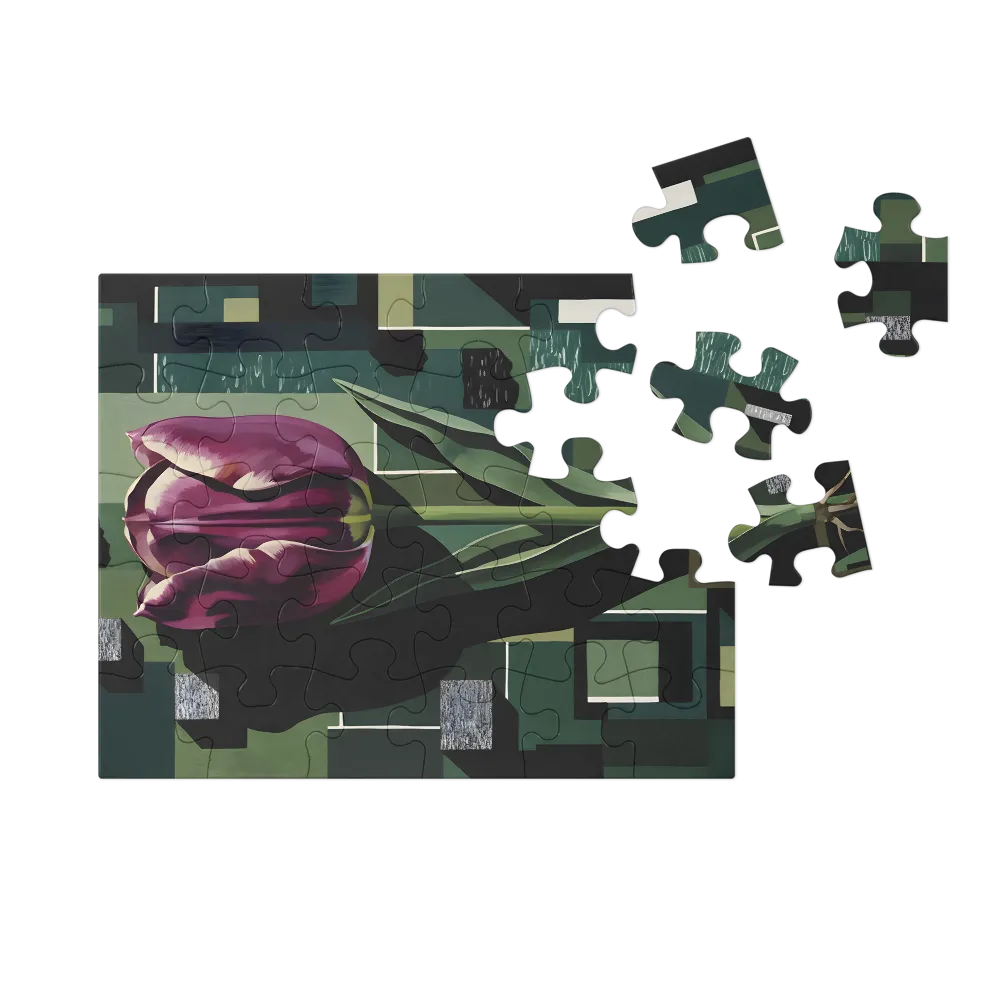 Geometric Tulip 
 Jigsaw Puzzle in Tin Box