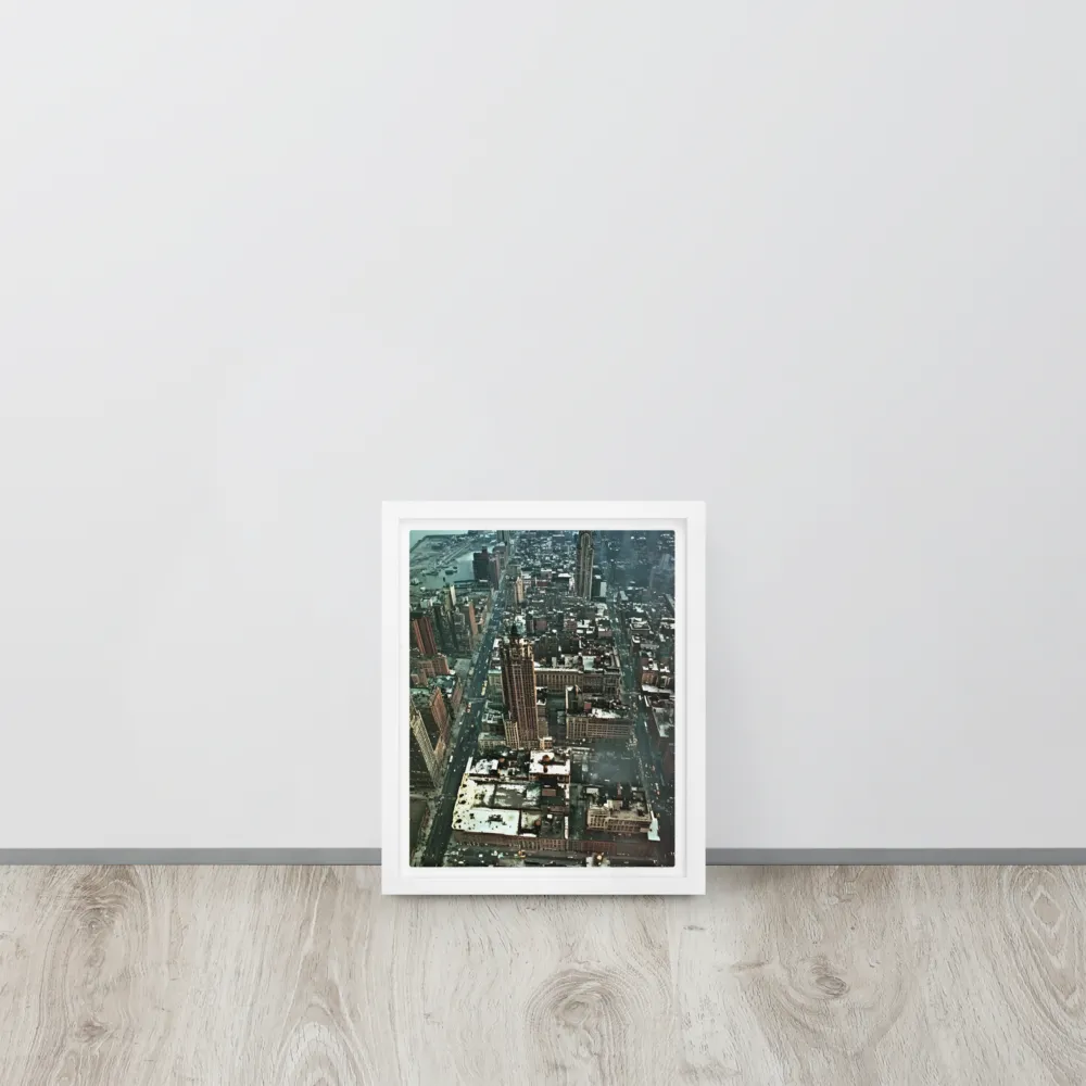 Aerial Symphony of Urban Life | Canvas with White Frame | 8″×10″