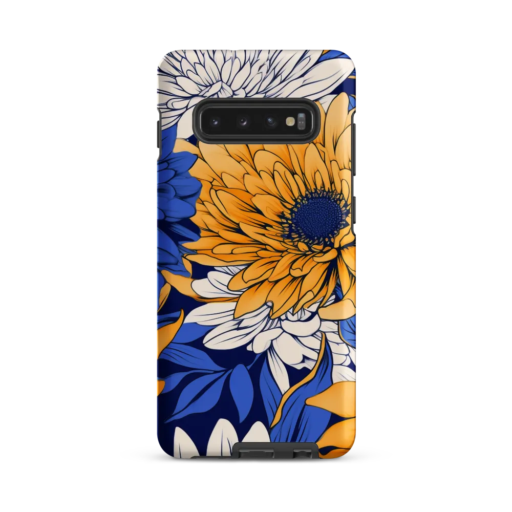 Floral Harmony in Blue and Yellow