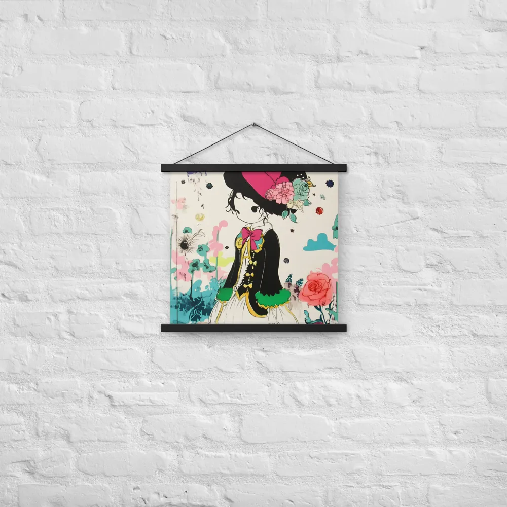 Whimsical Garden Reverie | Poster With Black Wood Hanger | 18″×18″