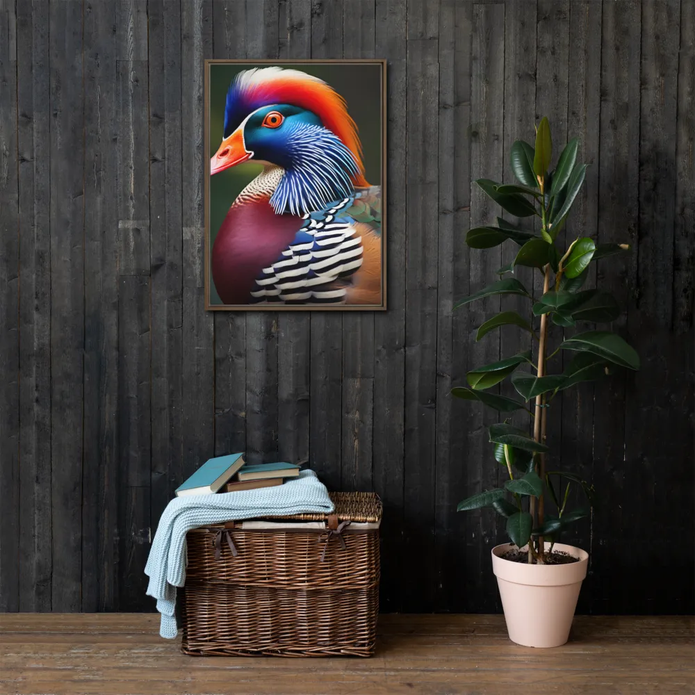 The Majestic Mandarin | Canvas with Brown Frame | 20″×28″