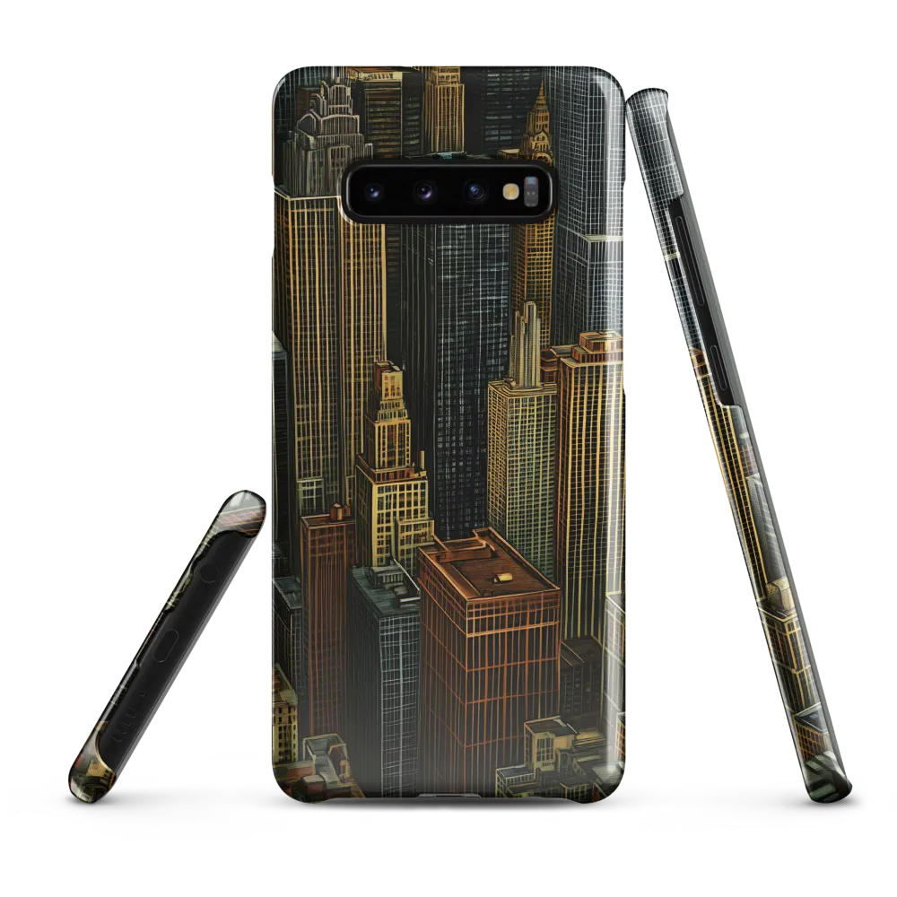 Urban Elegance: A Golden Cityscape | Phone Case |  S10 Plus | Snap Case | Glossy