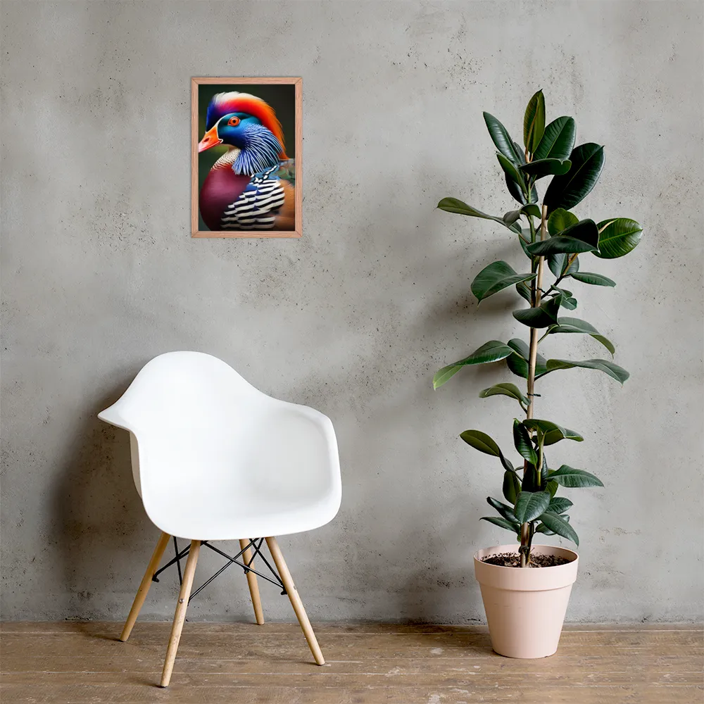 The Majestic Mandarin | Poster with Red oak Frame | 12″×18″