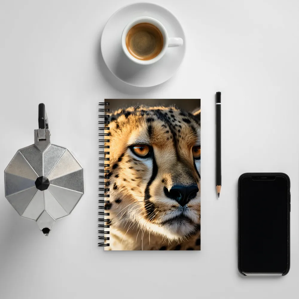 The Intense Gaze of the Cheetah | Spiral Notebook