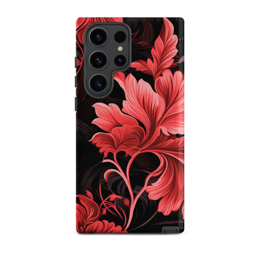 Tropical Elegance in Red | Phone Case |  S23 Ultra | Tough Case | Matte