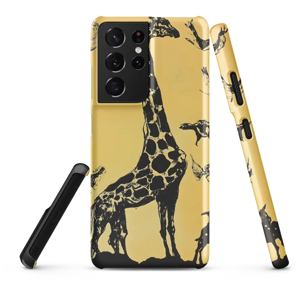 Whimsical Harmony of Giraffe and Birds