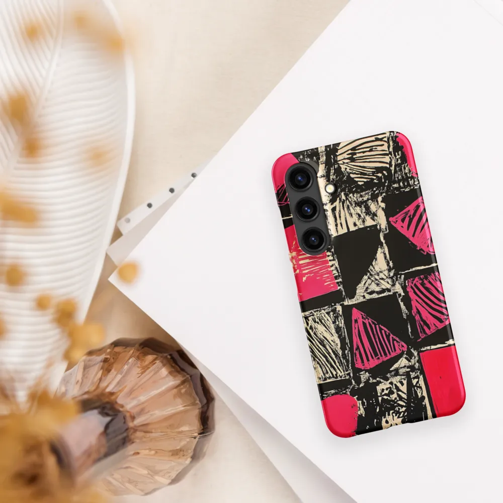 Geometric Symphony in Pink and Black