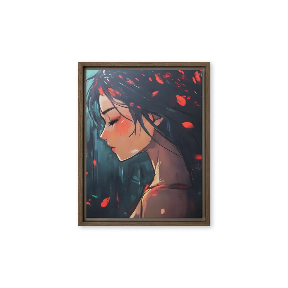 Whispers of Melancholy | Canvas with Brown Frame | 11″×14″