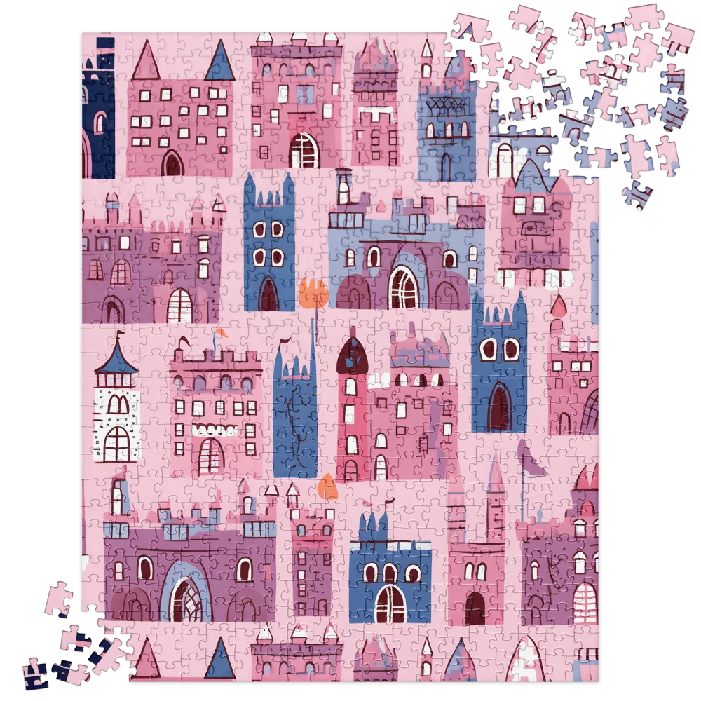 Whimsical Castles: A Playful Tapestry | Jigsaw Puzzle | 520 pieces