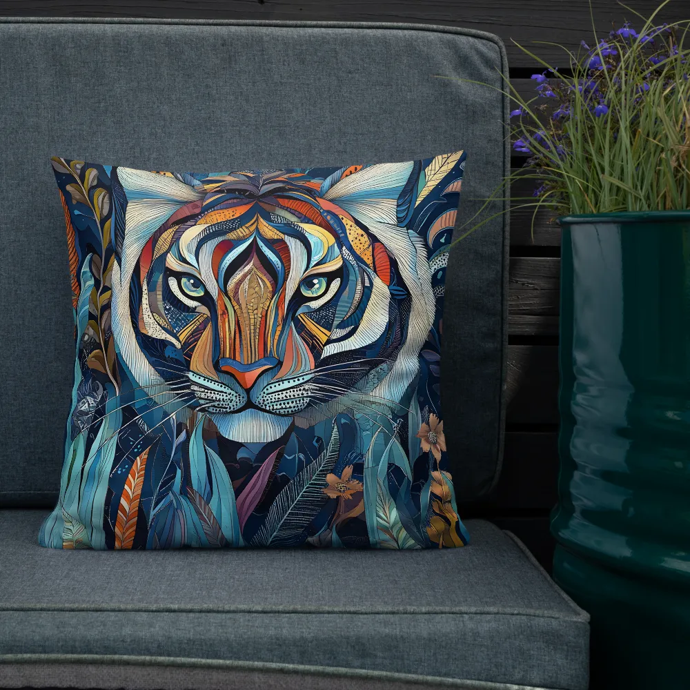 Ornamental Tiger in Teal and Orange
