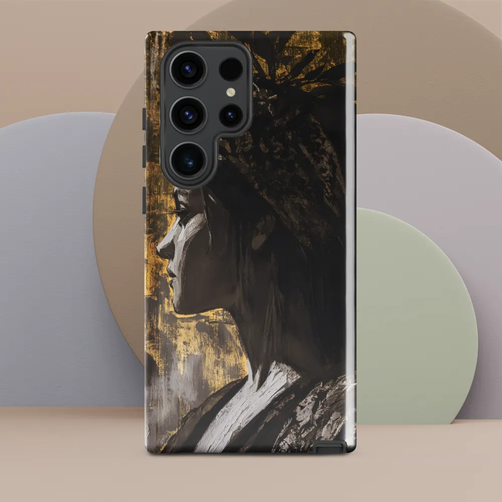 Golden Elegance: A Modern Profile Portrait