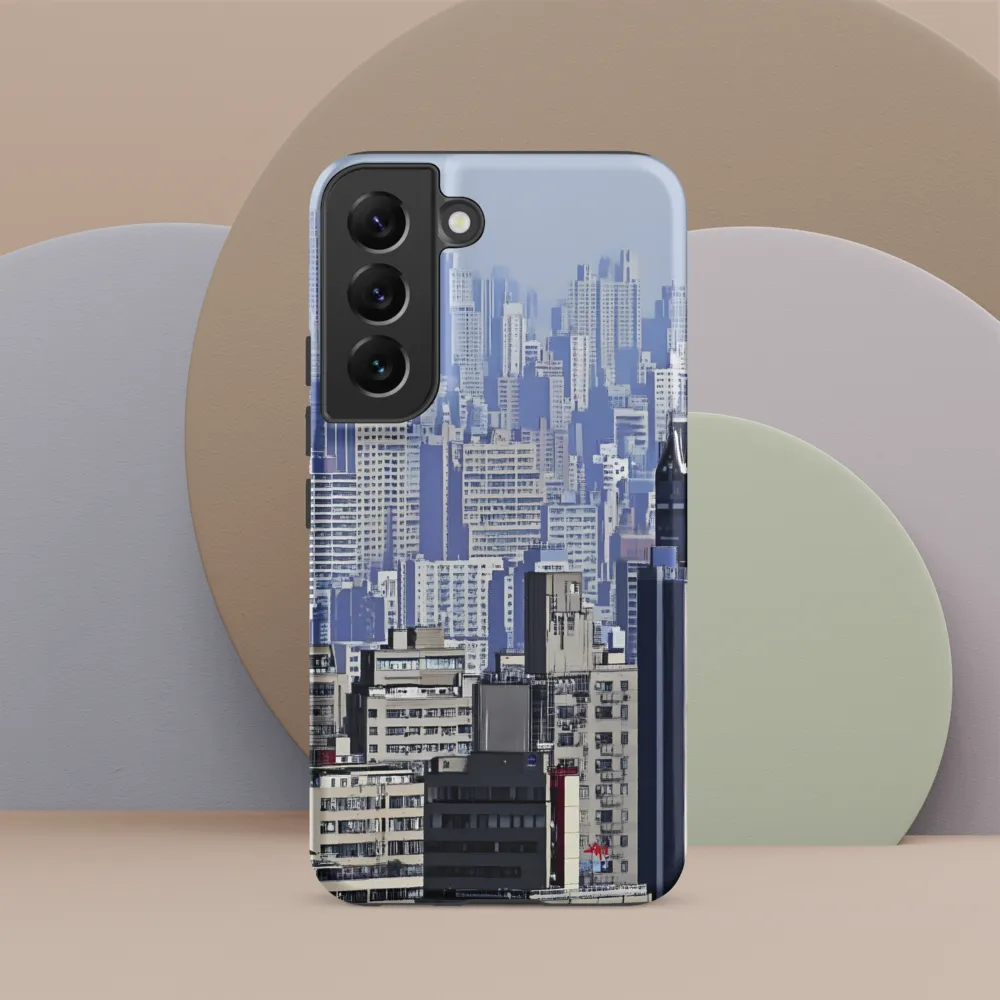 Urban Symphony: A Cityscape in Blues and Grays