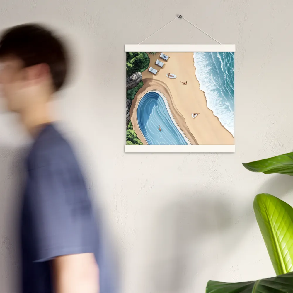 Serenity by the Shore | Poster With White Wood Hanger | 12″×12″