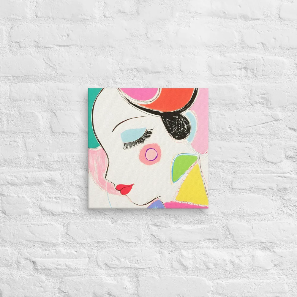 Whimsical Portrait in Colorful Abstraction | Canvas | 14″×14″