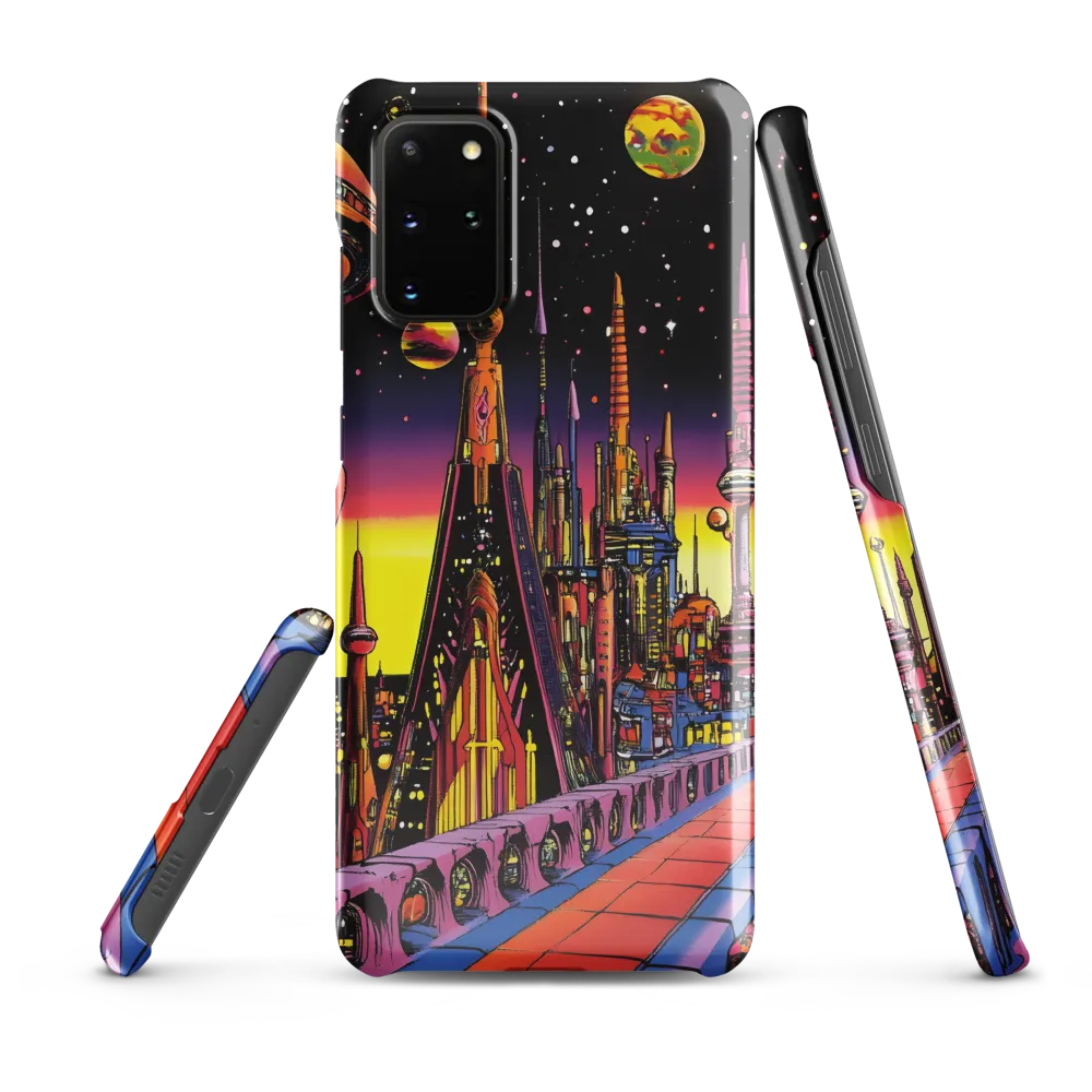 Futuristic Cosmos: A Journey Through Neon Cities | Phone Case |  S20 Plus | Snap Case | Glossy