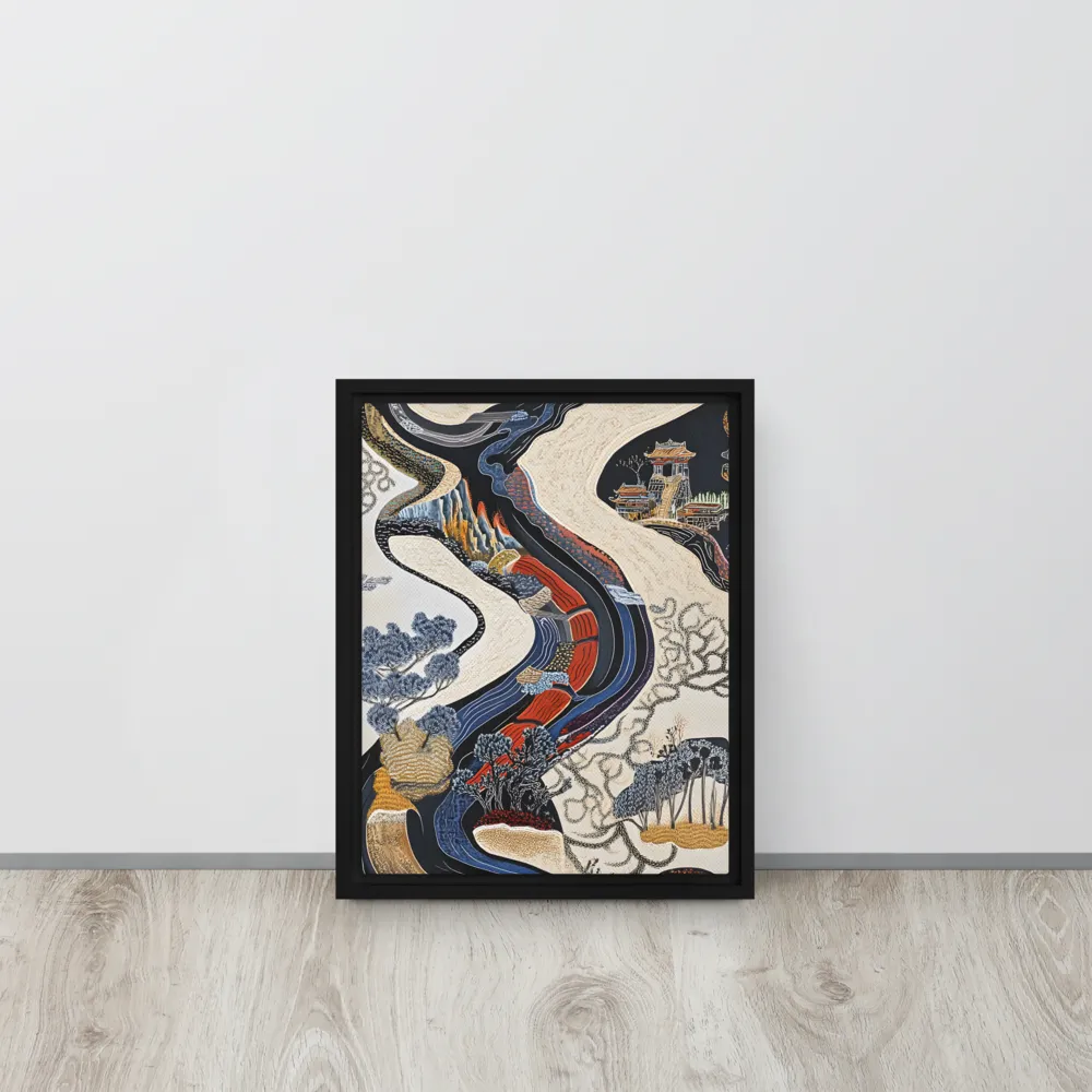 Flow of Tranquility | Canvas with Black Frame | 11″×14″