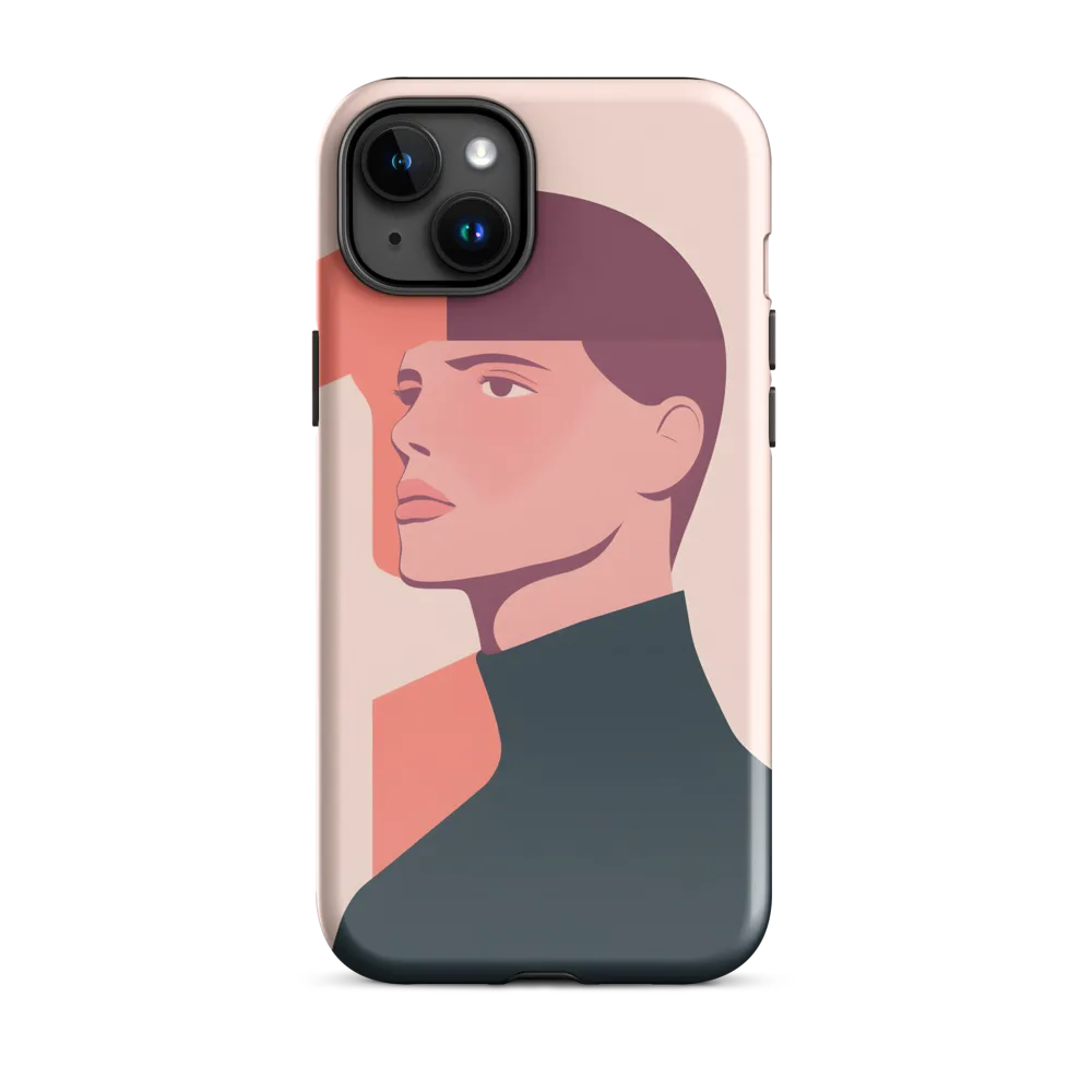 Contemplative Portrait in Minimalism | Phone Case |  15 Plus | Tough Case | Glossy