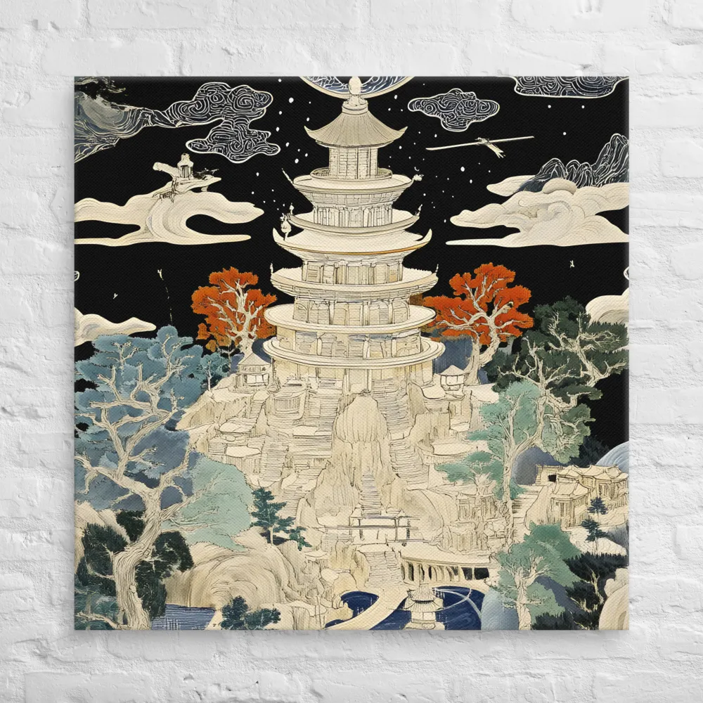 Whispers of the Pagoda | Canvas | 37″×37″