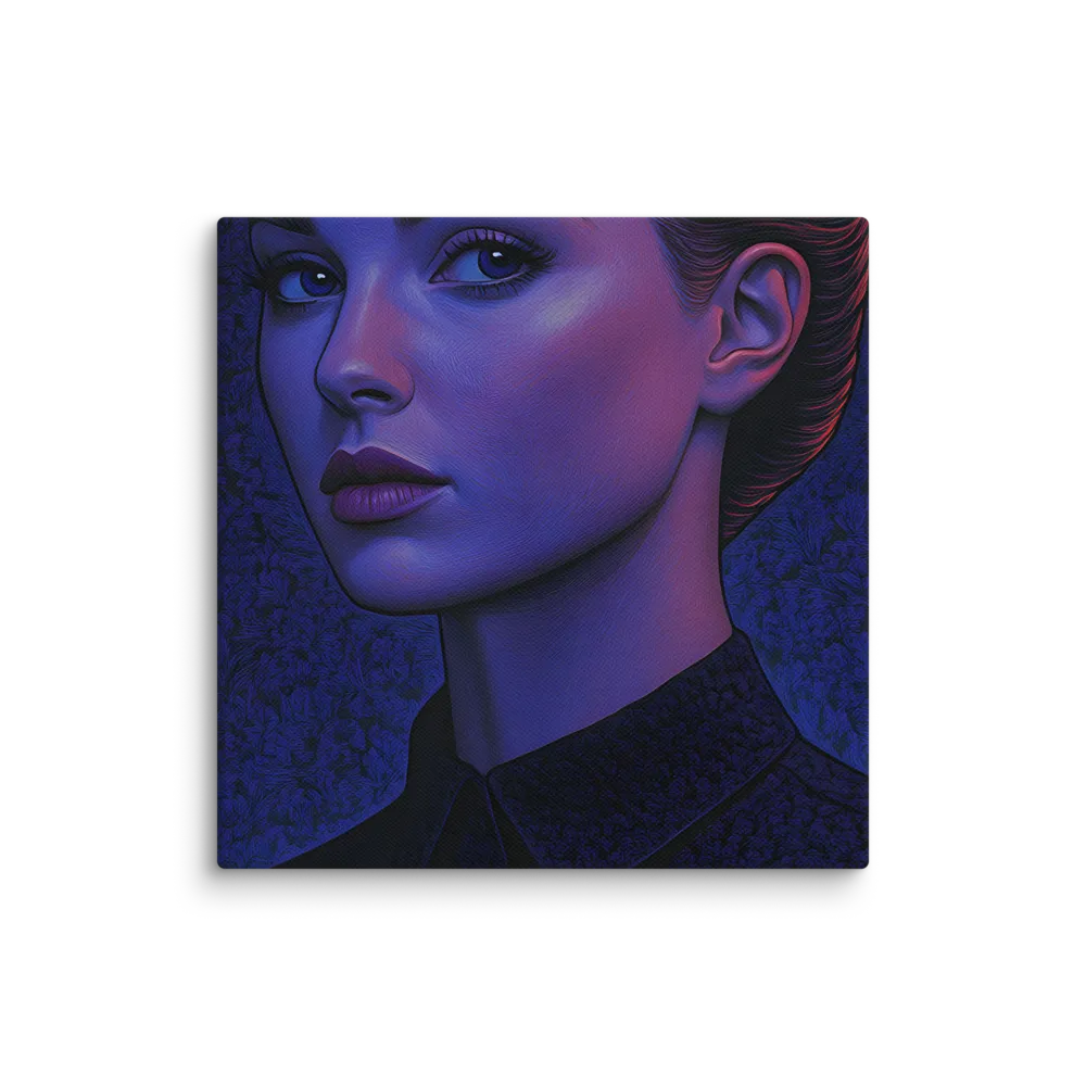 Ethereal Portrait in Blue and Red | Canvas | 6″×6″