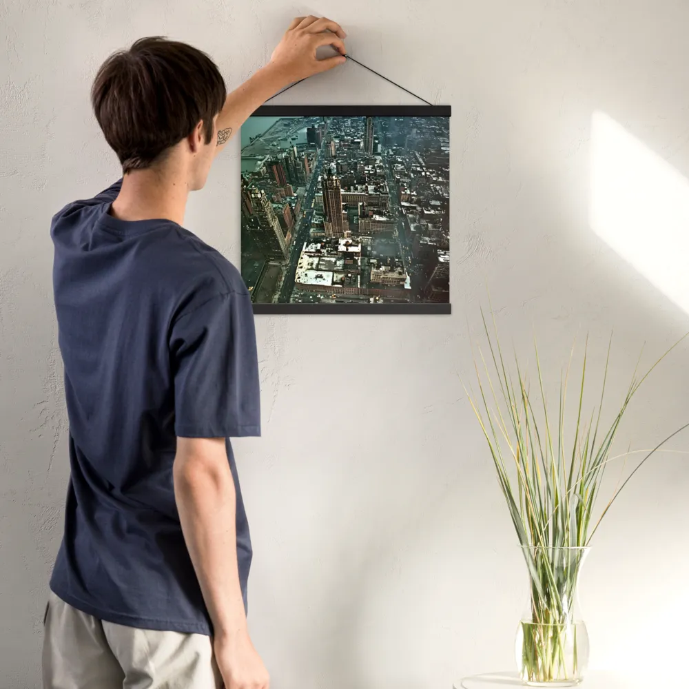 Aerial Symphony of Urban Life | Poster With Black Wood Hanger | 16″×16″