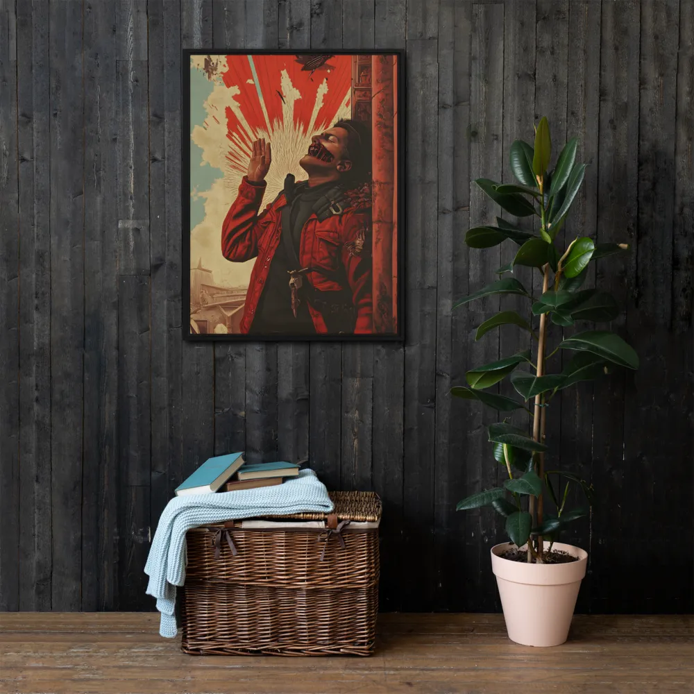 Defiant Echoes of Ruin | Canvas with Black Frame | 24″×32″