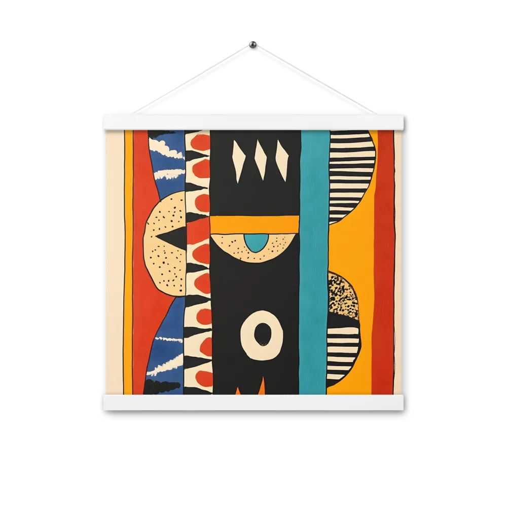 Playful Geometry: A Modern Abstract Exploration | Poster With White Wood Hanger | 16″×16″