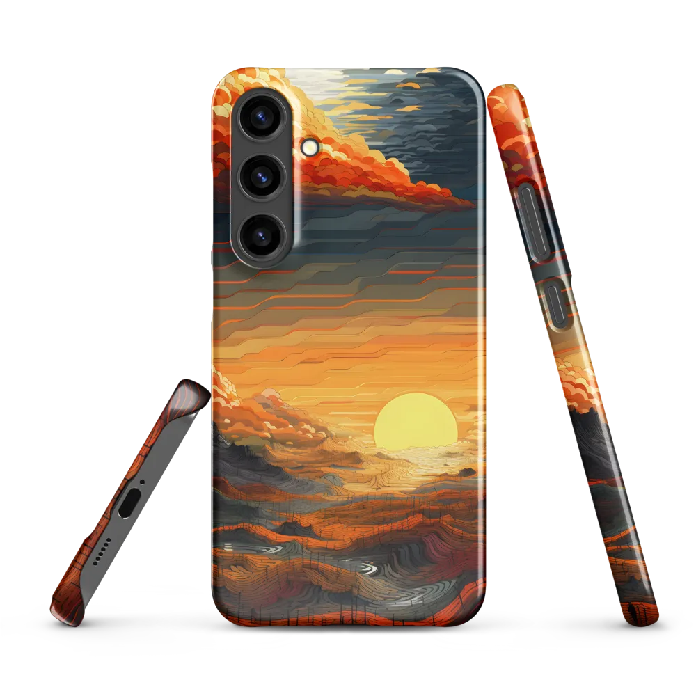Ethereal Sunset: A Serene Landscape in Flowing Forms