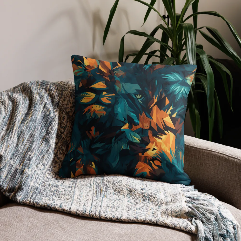 Wild Fusion: The Abstract Wolf | Pillow | 22″×22″