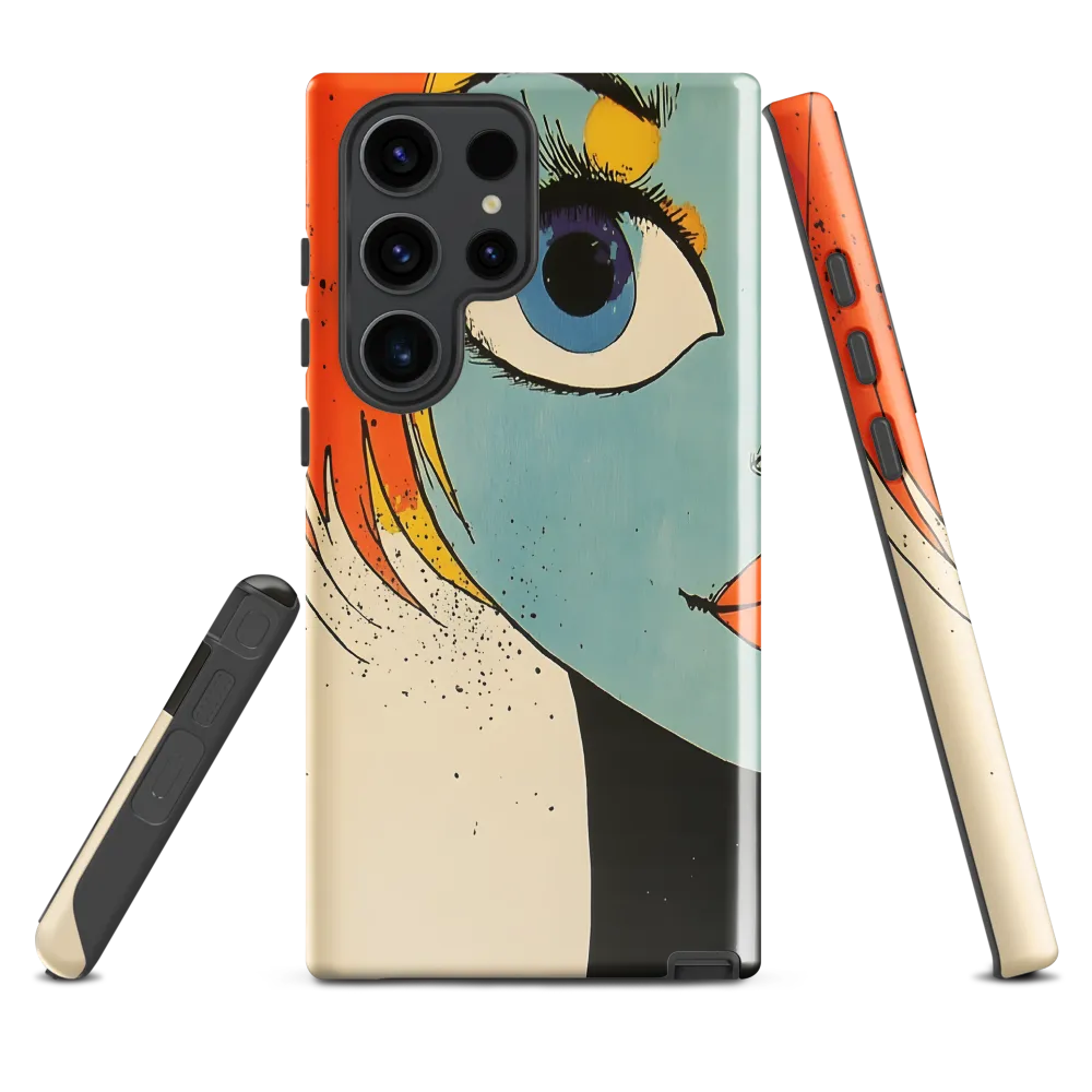 Vivid Expressions: A Portrait in Blue | Phone Case |  S23 Ultra | Tough Case | Glossy