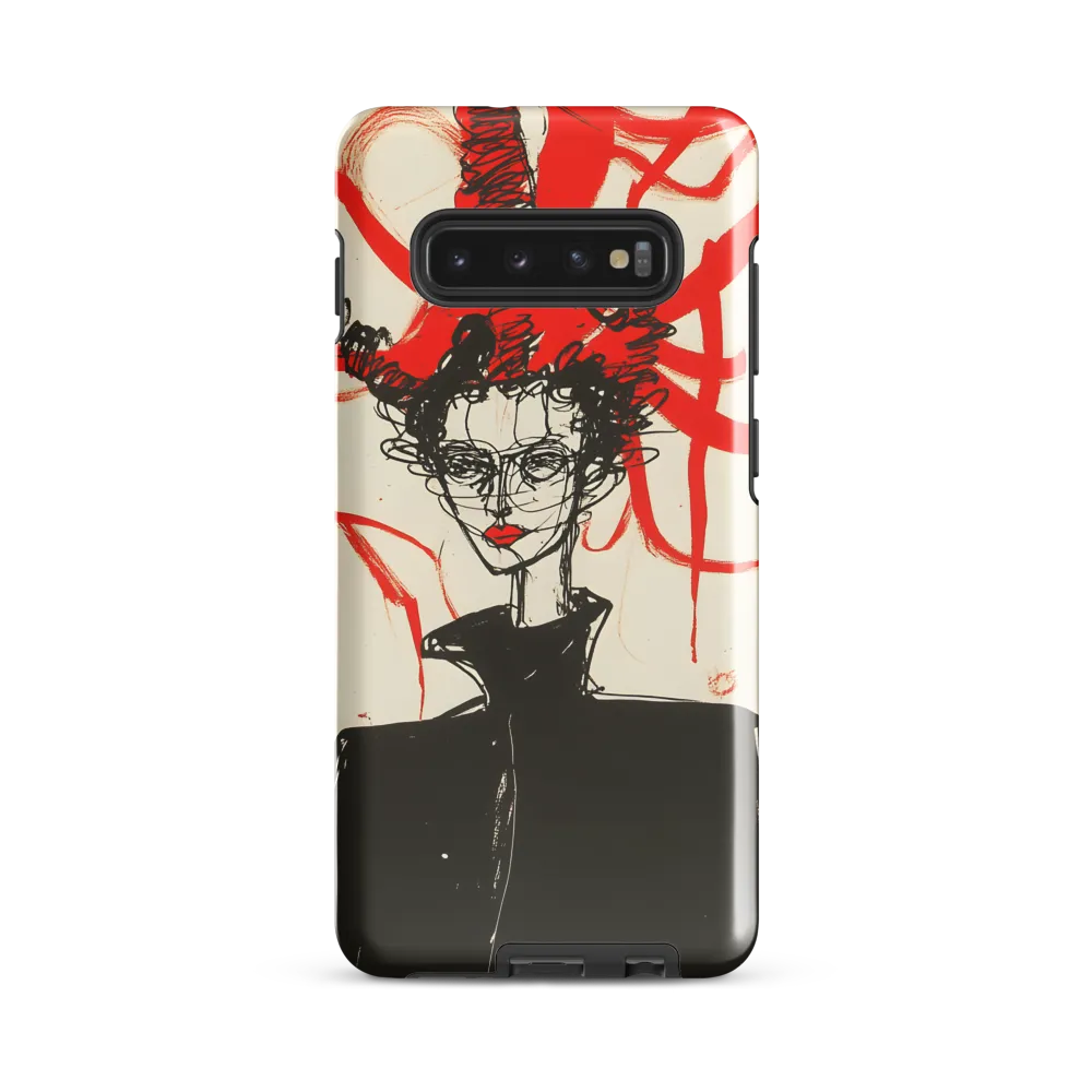 Dramatic Elegance in Red and Black | Phone Case |  S10 Plus | Tough Case | Glossy