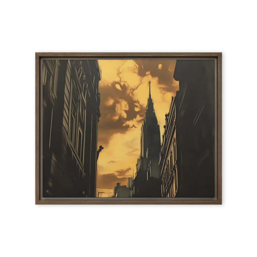 The Twilight Streets | Canvas with Brown Frame | 16″×20″