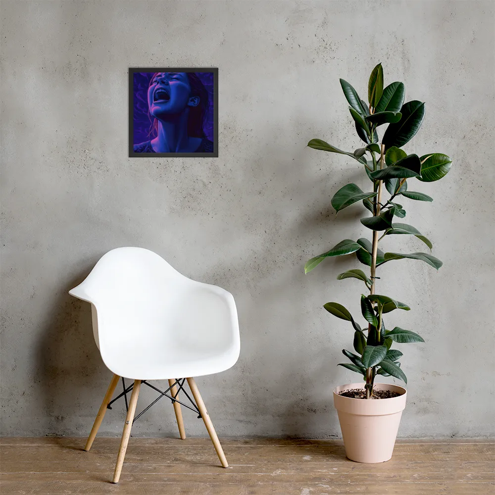 Echoes of Anguish | Poster with Black Frame | 14″×14″