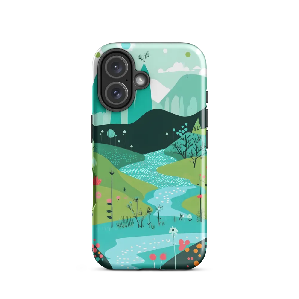 Whimsical River in a Lush Landscape