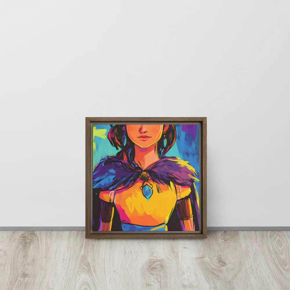 Guardian of Colors | Canvas with Brown Frame | 12″×12″