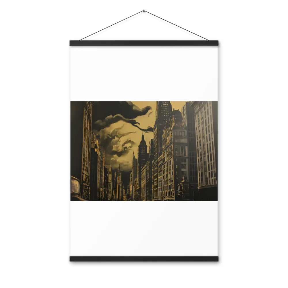 Echoes of a Forgotten Skyline | Poster With Black Wood Hanger | 24″×36″