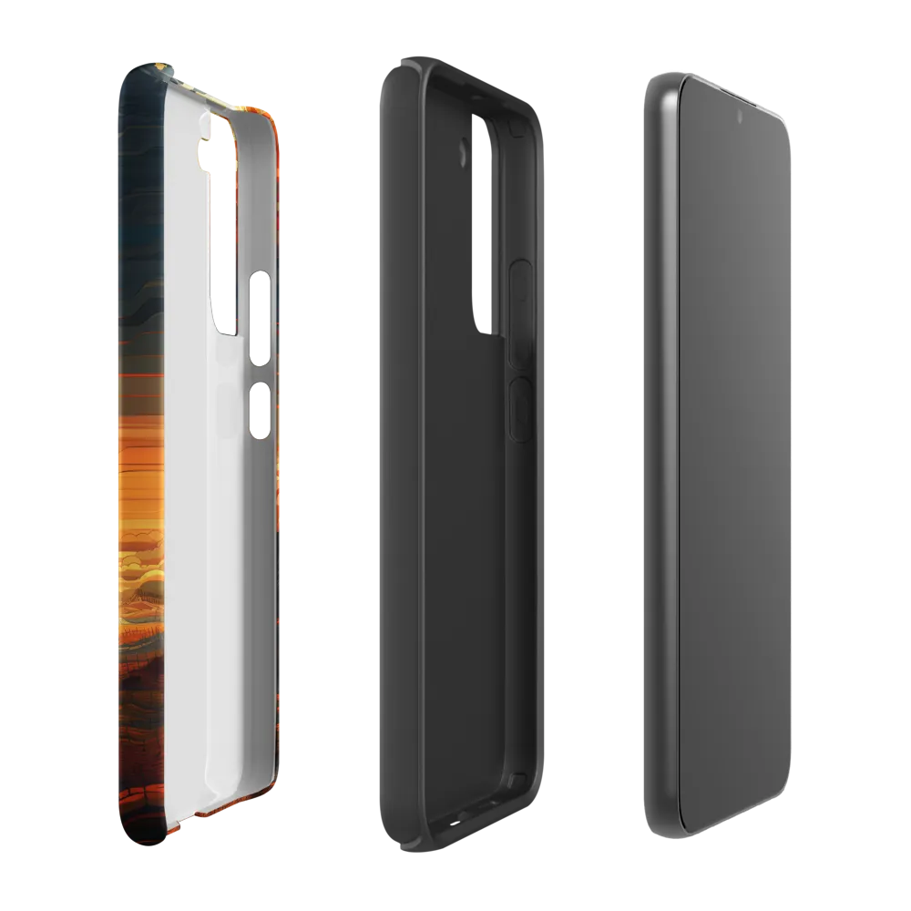 Ethereal Sunset: A Serene Landscape in Flowing Forms | Phone Case |  S22 Plus | Tough Case | Matte