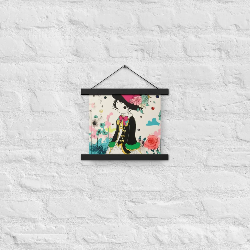 Whimsical Garden Reverie | Poster With Black Wood Hanger | 10″×10″